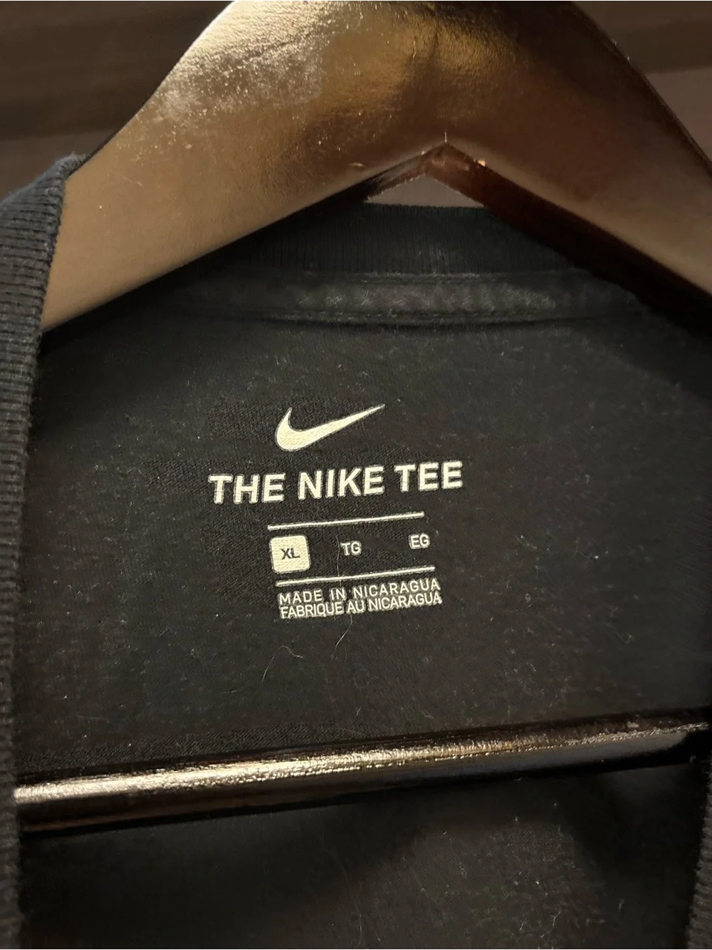 Nike Black Short-Sleeve Tee with White Swoosh